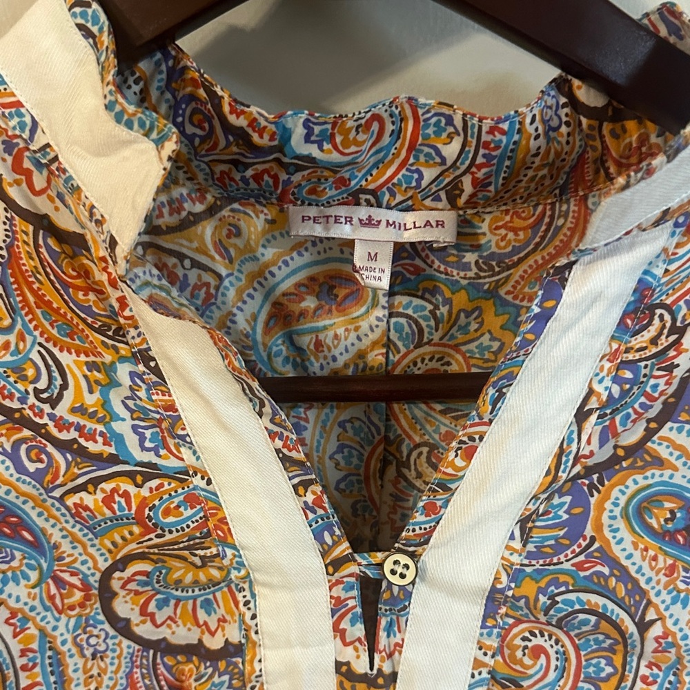 Peter Millar Multicolor Paisley Tunic with Cream Trim - Picture 3 of 7